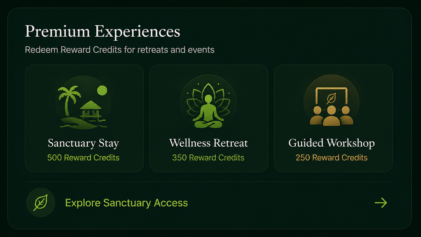 DAOasis Sanctuary — premium curated experiences